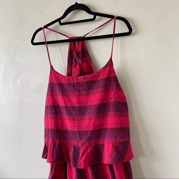 Anthropologie Red and Purple Striped Jumpsuit - Picture 4 of 11